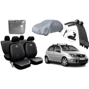Imagem de Kit de Capa de Couro Citroën C3 2003 a 2012: Capa de Cobertura e Limpa