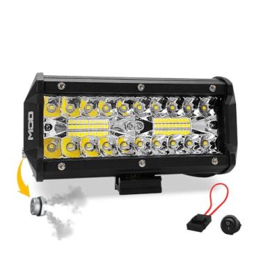 Imagem de Barra LED Mod LEDs 120W 6500K Lente 8D Farol Milha Auxiliar Foco Spot e Flood 7 polegadas com Porta Fusível e Botão Liga Desliga