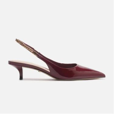 Imagem de Sandalia Salto Kitten Slingback Corrente Arezzo Feminino