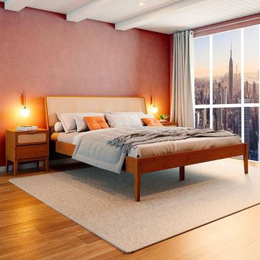 Imagem de Cama King com Madeira Maciça Viena 207x111x230cm Mel