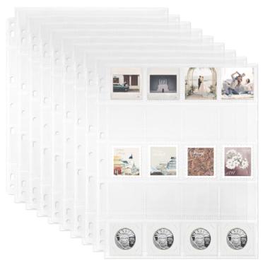 Imagem de Sekonow 48 folhas de capas para moedas para fichário de 3 anéis, (5 x 5 cm, 960 bolsos), protetores de página de slides para fotos, organizador de moedas de papelão transparente para carregamento