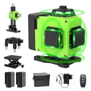 Imagem de Nível Laser Verde 4D 16 Linhas | Bateria de 12 Horas | Autonivelamento ±3° | IP54 à Prova d'Água | Controle Remoto