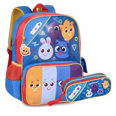 Imagem de Kit Mochila de Costa e Estojo Duplo Bolofofo BF23144J - Clio