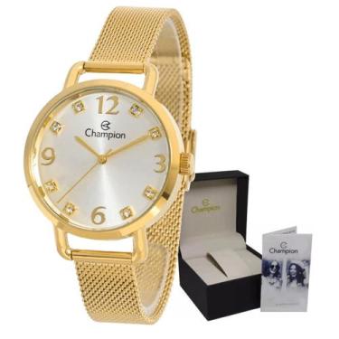 Imagem de Relógio Dourado Feminino Original com Pedras Cravejadas - CHAMPION