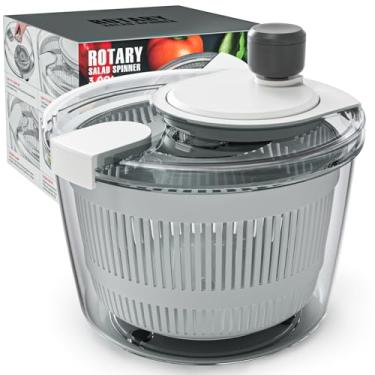 Imagem de Cambom Girador de alface giratório para salada, lavagem, centrifugação e secagem, lavadora de vegetais, secadora de salada com alça rotativa para frutas e legumes, utensílio de cozinha giratório de