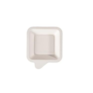 Imagem de eeCoo - Kit 50 unidades Prato Descartável Para Canapés 10,16 cm - Polpas Vegetais, Atóxico e Compostável