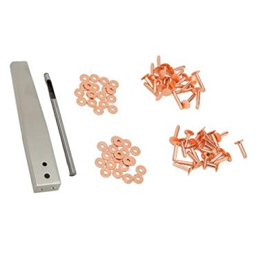 Imagem de Kit Burrs de Rebites de Cobre Durável Com Levantadores para Criação de Couro DIY - Pregos à Prova de Ferrugem para Cintos de Sacos de Roupas - Kit de Sortimento Completo de Rebites de Couro (Estilo