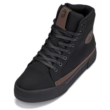 Imagem de CALTO Bota masculina invisível que aumenta a altura – Botas de cano alto com zíper – 6 cm mais alto, Preto/marrom café, 44