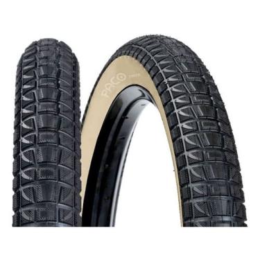 Imagem de Par Pneu Aro 20 X 2.25 Paco Rider Faixa Bege Para Bike Bmx
