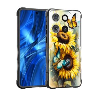 Imagem de EFGWSDER Capa para Moto G Stylus 5G 2025, [camada dupla] [proteção contra quedas de grau militar] Capa resistente à prova de choque para Motorola Moto G Stylus 5G 2025, borboleta girassol