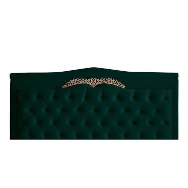 Imagem de Cabeceira De Cama Painel Barcelona Casal 140 Cm Retro Capitonê Botão Encapados Suede Verde Do Lar Móveis
