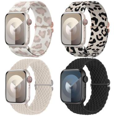Imagem de Pulseira de relógio Delidigi elástica de nylon trançada para Apple 40 