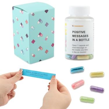 Imagem de QWLWBU 50 mensagens positivas em uma garrafa, presentes de afirmações positivas, kit de mediação, presentes de alívio de estresse para mulheres e homens