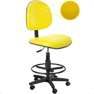 Imagem de Cadeira de Escritório Amarela Caixa Alta Balcão Recepção Executiva com Rodízios Escritex - Conforto, Estilo e Funcionalidade