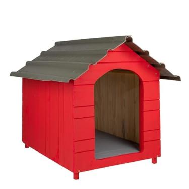 Imagem de Casa Casinha De Cachorro Reforçada Com Telhado Ecológico Extra Gigante N8 (Vermelha)