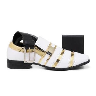 Imagem de Kit Sapato Social Cinto E Carteira Luxo 853 Envernizado Leve Casual-Masculino