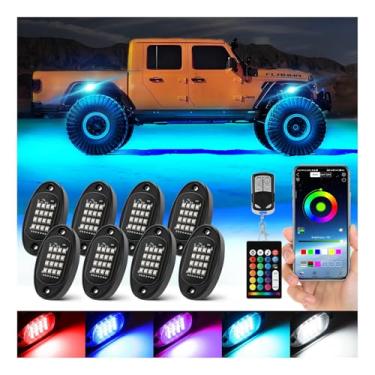 Imagem de Luzes de LED RGB intermitentes segmentadas atualizadas para caminhonete Jeep e carrinho de golfe, captador UTV, ATV, SUV, SXS, impermeável, multicolorido, kit de luz com controle de várias zonas