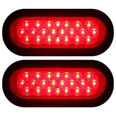 Imagem de 22- Luzes de reboque ovais de LED de 15 cm, luz traseira vermelha para caminhões de 12 V, trailer, trailer (B)