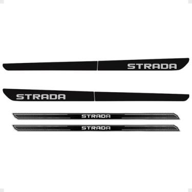 Imagem de Kit Faixa Strada 2020 Adesivo Lateral + Soleira Protetora - SPORTINOX,