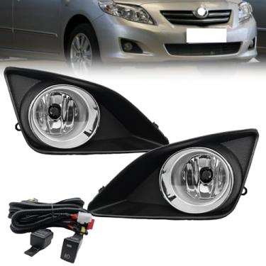 Imagem de Nioboee Faróis De Neblina Compatíveis Com Corolla Altis 2008, 2009 E 2010, Para-Choque Dianteiro Incluso, Lâmpadas Halógenas H11 12V 55W, Interruptor, Fiação Molduras Anel Cromado
