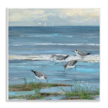 Imagem de Stupell Industries Stepping Sandpipers Grazing Wall Plaque Art Design por Sally Swatland, 12 x 12