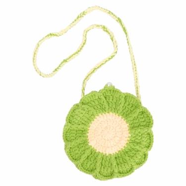 Imagem de Reberomantique Bolsa tiracolo feminina de crochê, feita à mão, bolsa de mão de algodão, carteira para celular, Z1 - verde, tamanho �nico
