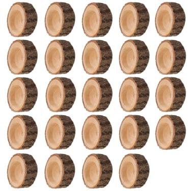 Imagem de Tesytto Conjunto de 12 castiçais de madeira para luz de chá, castiçais de luz de chá vintage votivos de madeira natural personalizados para centros de mesa de jantar e festa de casamento (conjunto de