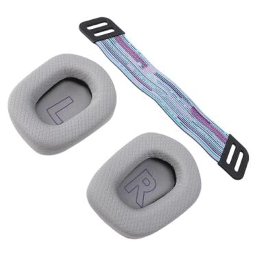 Imagem de AUNMAS Pintura de Travesseiros de Orelha de Malha Substituição Premium por Faixa de Cabeça para o Fone de Jogo G733 Wireless G335 Wired Gaming, Fácil de Instalar, Flexível para Desgaste a Longo
