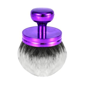 Imagem de Pincel Autobronzeador Grande, Cabeça Larga Aplicador Traseiro Oval para Maquiagem Corporal Costas Pernas Braços Rosto e Corpo (Cerdas Brancas, Cabo Roxo)