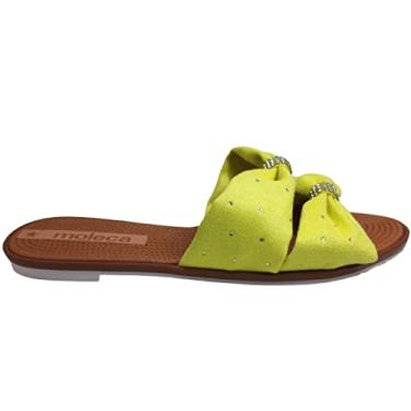 Imagem de Rasteira Moleca Feminina 35 Vde Limao/camurca