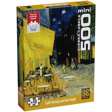 Imagem de Mini Quebra-cabeça 500 peças Café Terraço de Van Gogh - Grow
