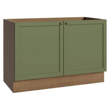 Imagem de Balcão Gabinete De Pia 120 Cm (sem Tampo) Rustic/verde Vik Madesa Rustic/verde