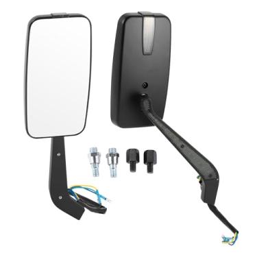 Imagem de ACROPIX Espelhos retrovisores de motocicleta M8/M10 espelhos laterais de extremidade de barra de montagem ajustável em forma quadrada de plástico preto