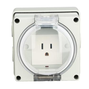 Imagem de Acouto Tomada Elétrica Ao Ar Livre IP66 - Soquete de Energia de 3 Plugue para Jardins, Garagens e Uso Oficinas, Instalação Fácil e Cofre