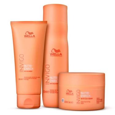 Imagem de Kit Shampoo Condicionador e Máscara Wella Invigo Nutri Enrich