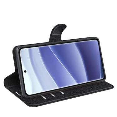 Imagem de Kezaizhe Capa flip para Redmi Note 14 Pro 5G carteira de couro PU capa protetora magnética para celular Xiaomi Poco X7 Folio Book Cover com suporte e compartimentos para cartão (preto)