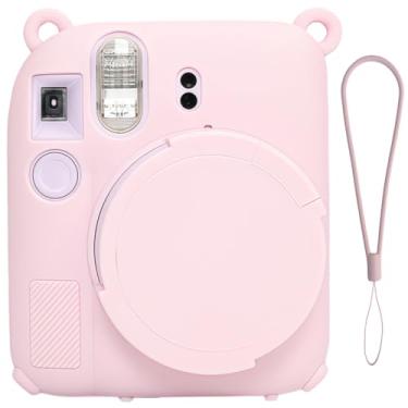 Imagem de SZHSYJY Capa protetora para câmera Instant Mini 12 compatível com Instax Mini 12, capa macia para câmera Mini 12, capa de borracha para câmera com capa de lente removível, inclui uma alça de pulso