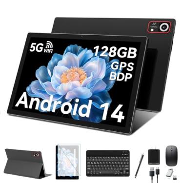 Imagem de Tablets Android 2025 14 polegadas, tablet Wi-Fi 5G com 8 GB de RAM + 128 GB de ROM (1 TB TF), tablet 2 em 1 com teclado mouse caneta Octa-Core 2.0Ghz | 6000mAh | 1080FHD | Câmera de 13 MP | GPS WLAN