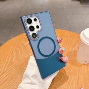 Imagem de Capa protetora para PC com carregamento sem fio removível e transparente 2 em 1 (para Samsung S25Plus/Azul)