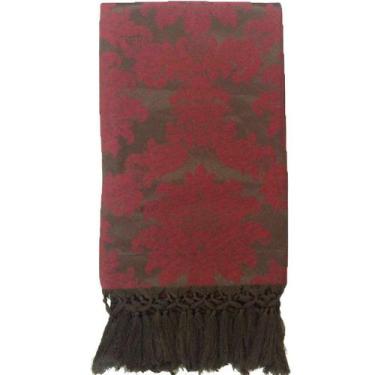 Imagem de Manta de Sofá Jacquard Marsala com Marrom 190x140 - Sua Casa Decor