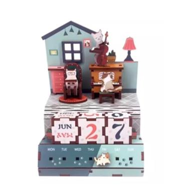 Imagem de DUCOV Calendário 2025, Quebra-Cabeça 3D, Presente Diy De Mesa Madeira, Aniversário, Dia Do Respeito Aos Idosos, Ação Graças, Fofo, Montagem Barata, Recomendado Para Amantes Gatos,