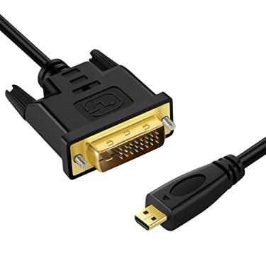 Imagem de Twozoh Cabo Micro HDMI para DVI de 1M, Micro HDMI 1.4 para DVI 24 + 1 pino macho para cabo macho suporta 1080p Full HD
