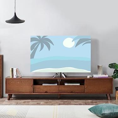 Imagem de Capas de TV Capa protetora contra poeira para TV interna colorida 82-180 cm capa protetora de tela curva para mesa de trabalho capas decorativas para LCD LED-Print-6||65-70 polegadas