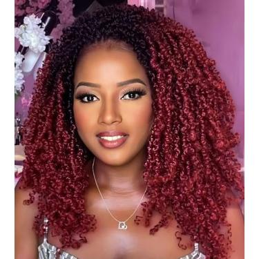 Imagem de Aksice 35,5 cm, 8 pacotes de cabelo Yanky torcido de crochê para mulheres, pré-enrolado, mini cabelo torcido boêmio, paixão, crochê, tranças, boêmio, crochê sintético (35,5 cm 8 pacotes, TBUG)