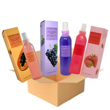 Imagem de Glow Love Kit Brumas Fixadoras, 3 Fragrâncias, Morango, Mamão e Uva, 200ml Cada, Vegano