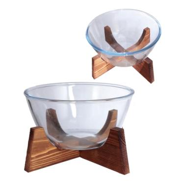 Imagem de Haüskraft- Bowl redondo de borossilicato com suporte de madeira de Acacia 2,1 Litros.