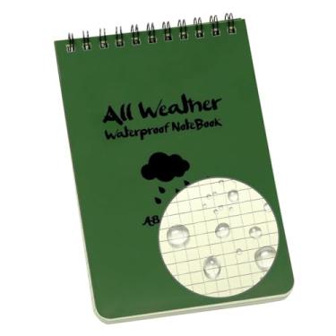 Imagem de HUOMAQFAN Pacote com 5 cadernos de bolso à prova d'água, espiral superior, bloco de notas à prova d'água, bloco de notas com grade, bloco de notas de papel de memorando, pequeno caderno para viagens