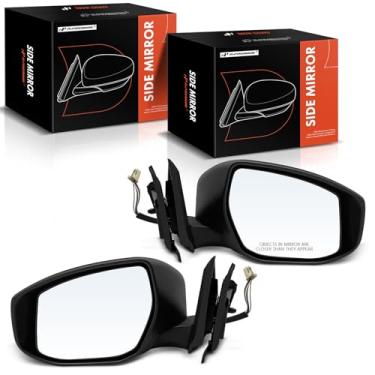 Imagem de A-Premium Par (2) espelhos retrovisores elétricos do lado do motorista e do passageiro - compatível com Nissan Altima 2013-2018 - Espelho retrovisor externo preto dobrável manual sem aquecimento com