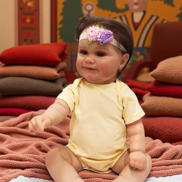 Imagem de WKMRH Boneca Reborn Menina Original, Bebê Boneca Reborn Realista Abra seus olhos Macio Toque Realista Vinil Corpo Inteiro Silicone Lavável