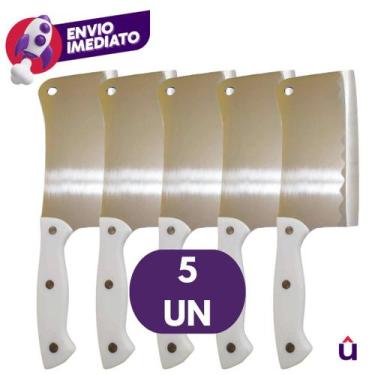 Imagem de 05 Un Cutelo Machadinha Inox 6 Polegada Profissional Chef Facão Cozinh
